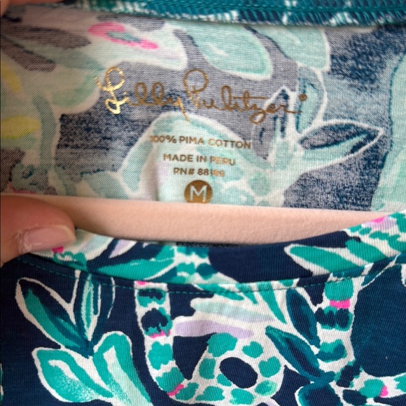 Lilly Pulitzer Blue Ruffled 3/4 Sleeve Blouse - Picture 3 of 5